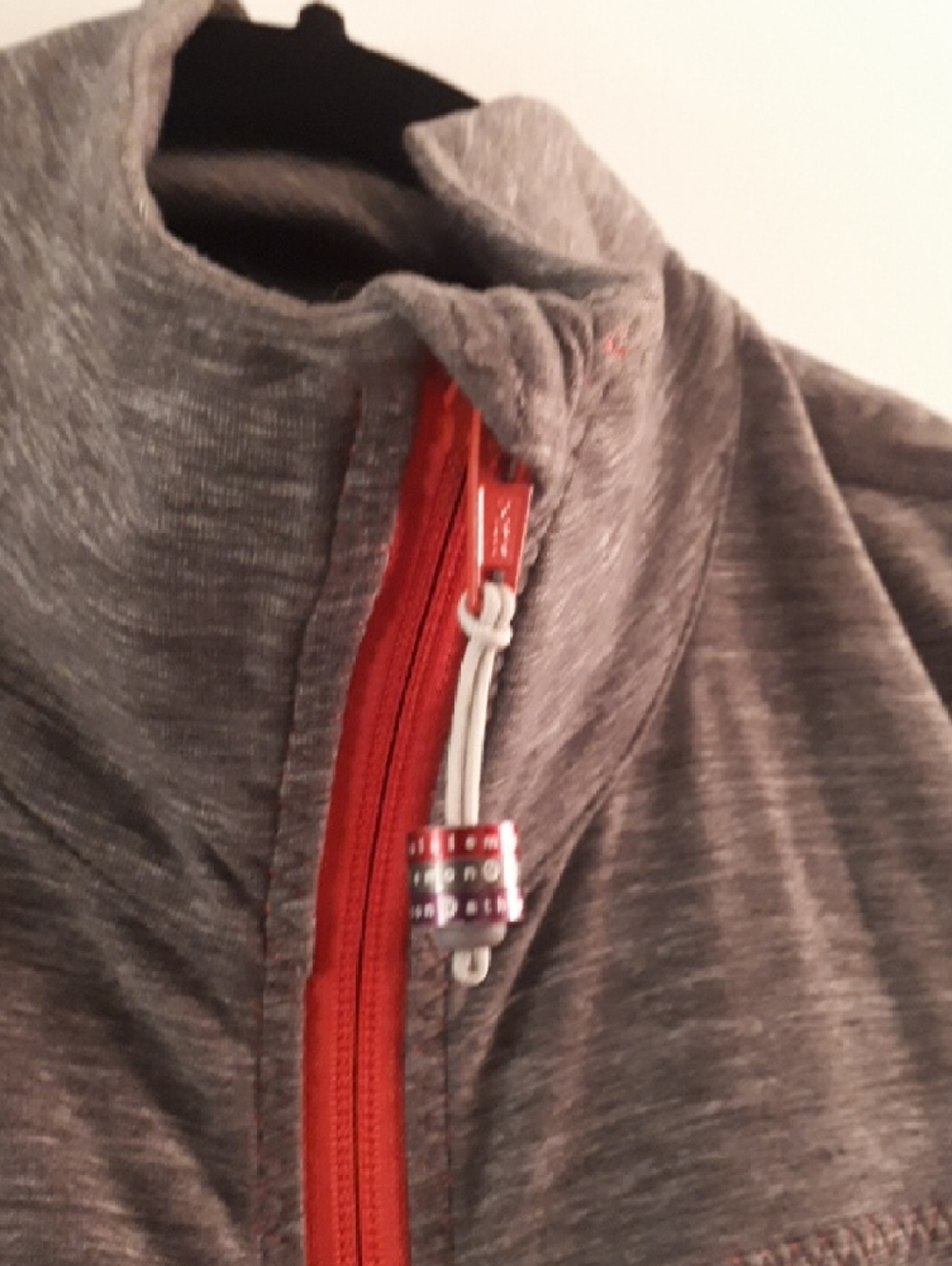 lululemon athletica Heather Gray Jacket with Pink Zipper - Picture 3 of 10